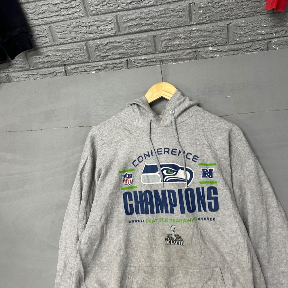 Seattle Seahawks NFL NFC Conference Champions Super Bowl XLVIII Hoodie‎ Gray L